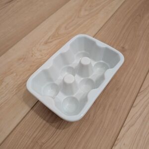 White Ceramic Egg Holder From Crate & Barrel